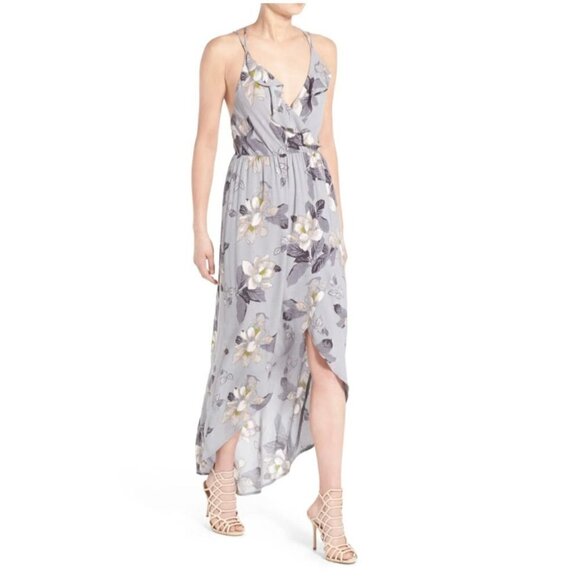ASTR Floral Ruffle Surplice High Low Maxi Dress - M - Picture 6 of 6